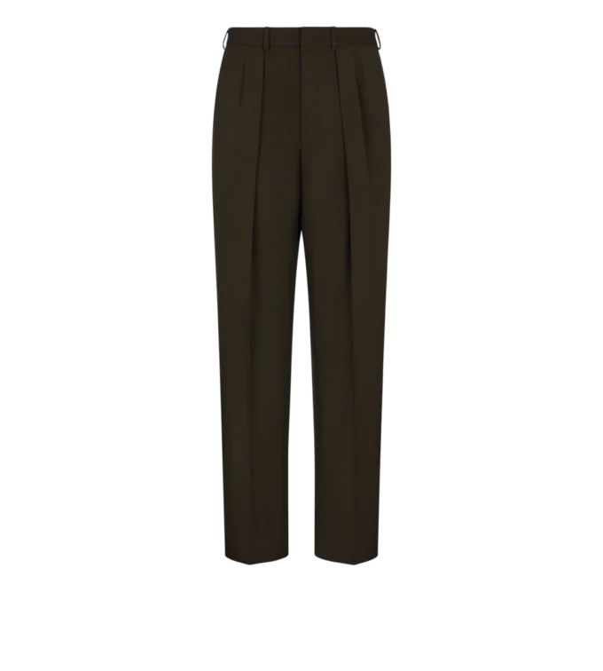Pantalon à double pli en laine, cachemire et soie Pantalon à double pli en laine, cachemire et soie