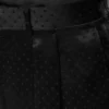 Pantalon à double pli en satin jacquard à pois
