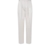 Pantalon à double pli en satin texturé pêché Pantalon à double pli en satin texturé pêché