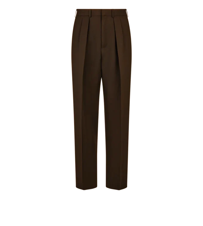 Pantalon à double pli en twill cassé Pantalon à double pli en twill cassé