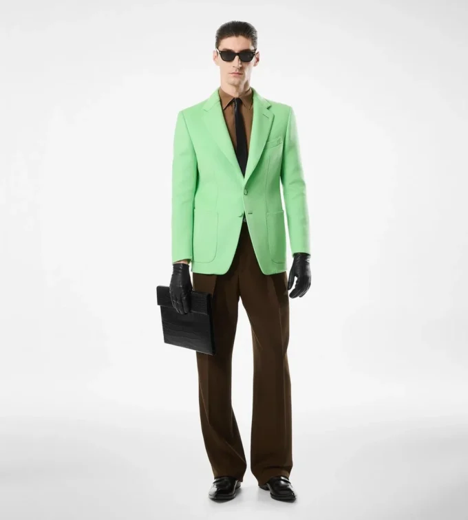 Pantalon à double pli en twill cassé Pantalon à double pli en twill cassé