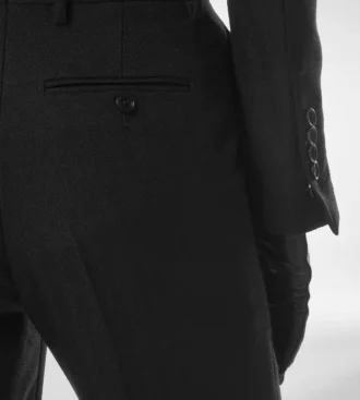 Pantalon droit ajusté à chevrons