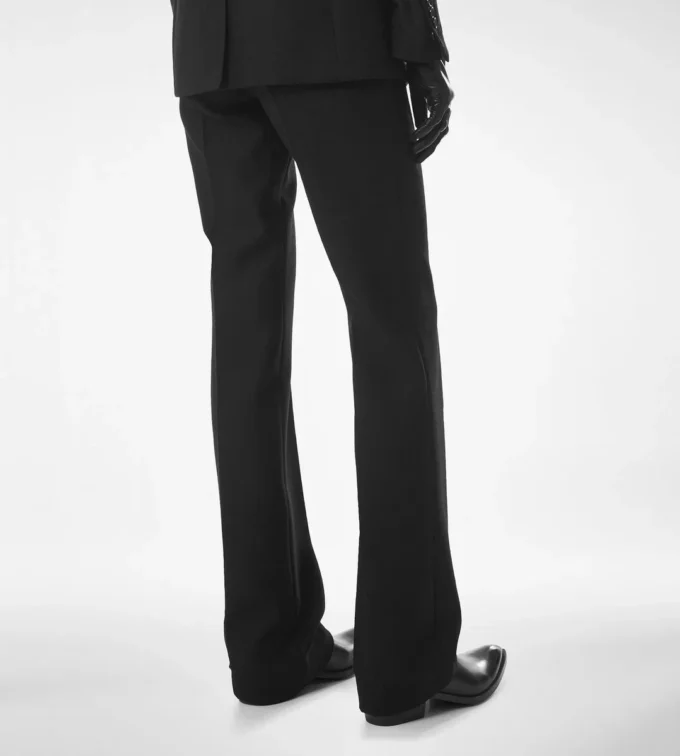 Pantalon droit ajusté à chevrons