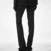 Pantalon droit ajusté en crêpe de laine mélangée à paillettes Pantalon droit ajusté en crêpe de laine mélangée à paillettes