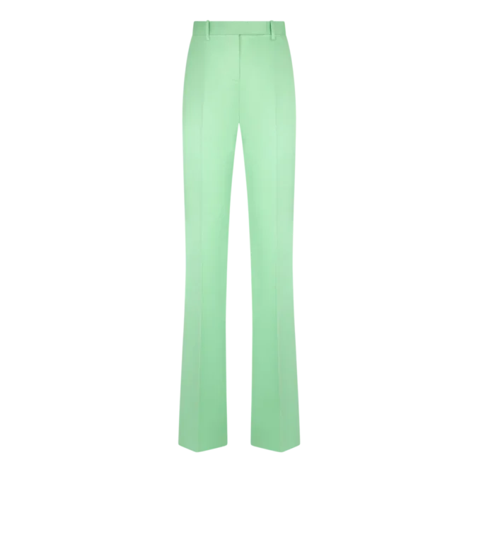 Pantalon droit ajusté en duchesse de coton et soie mélangés lavés Pantalon droit ajusté en duchesse de coton et soie mélangés lavés