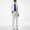 Pantalon droit ajusté en duchesse de coton et soie mélangés lavés Pantalon droit ajusté en duchesse de coton et soie mélangés lavés