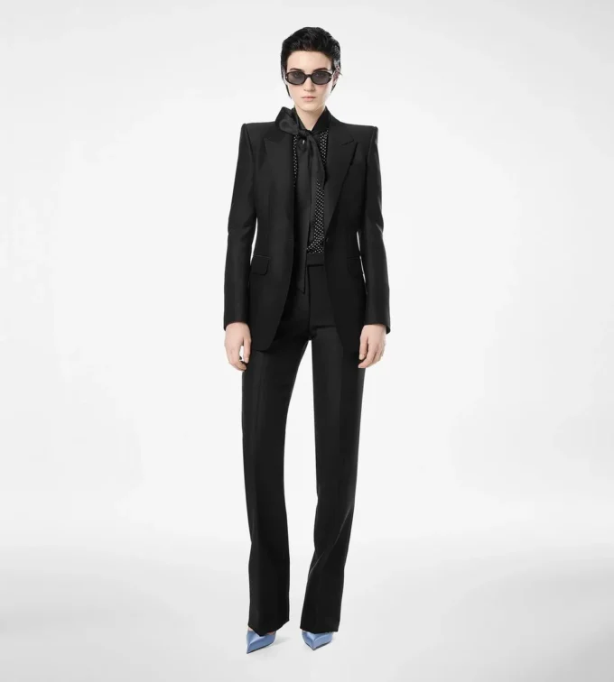 Pantalon droit ajusté en laine et soie Radzmir Pantalon droit ajusté en laine et soie Radzmir