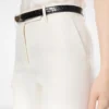 Pantalon droit ajusté en laine et soie à rayures ombrées Pantalon droit ajusté en laine et soie à rayures ombrées