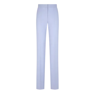 Pantalon droit ajusté en laine légère double face Pantalon droit ajusté en laine légère double face