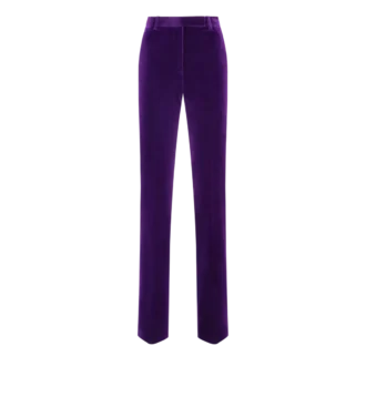 Pantalon droit ajusté en velours de coton Pantalon droit ajusté en velours de coton
