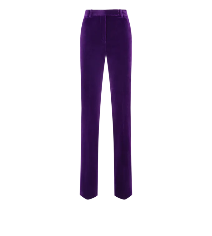 Pantalon droit ajusté en velours de coton Pantalon droit ajusté en velours de coton