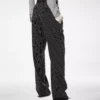 Pantalon droit ample à plis en laine et coton Barathea rayé Pantalon droit ample à plis en laine et coton Barathea rayé