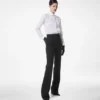 Pantalon droit de smoking ajusté en laine et soie mélangées Pantalon droit de smoking ajusté en laine et soie mélangées