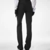 Pantalon droit de smoking ajusté en laine et soie mélangées Pantalon droit de smoking ajusté en laine et soie mélangées