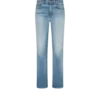 Pantalon droit en denim délavé à la pierre Pantalon droit en denim délavé à la pierre