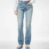Pantalon droit en denim délavé à la pierre Pantalon droit en denim délavé à la pierre