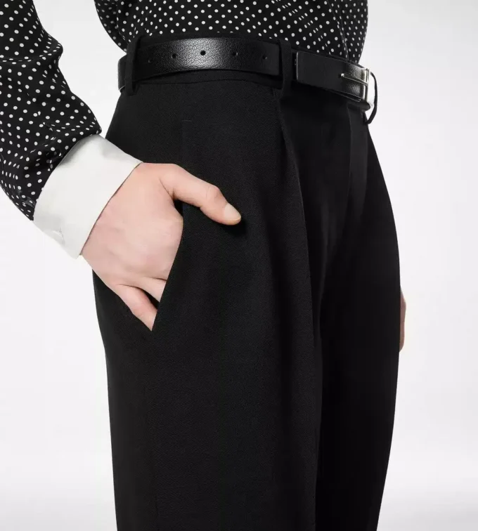 Pantalon droit à pinces décontracté Sharp Grain De Poudre Pantalon droit à pinces décontracté Sharp Grain De Poudre