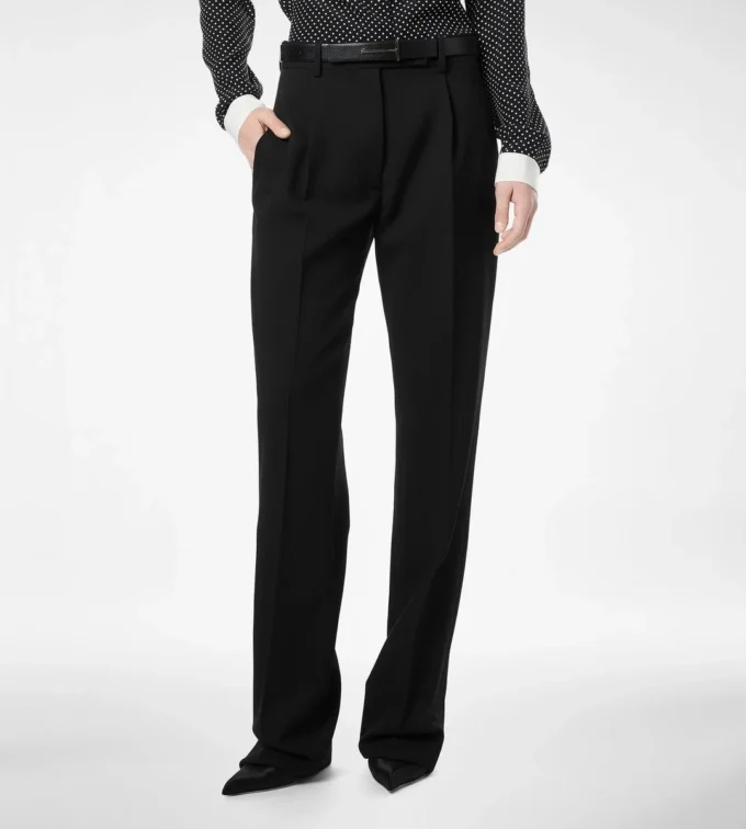 Pantalon droit à pinces décontracté Sharp Grain De Poudre Pantalon droit à pinces décontracté Sharp Grain De Poudre