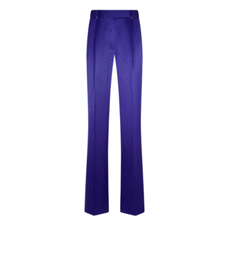 Pantalon droit plissé en jacquard à pois Pantalon droit plissé en jacquard à pois