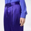 Pantalon droit plissé en jacquard à pois Pantalon droit plissé en jacquard à pois