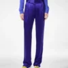 Pantalon droit plissé en jacquard à pois Pantalon droit plissé en jacquard à pois