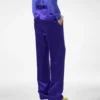 Pantalon droit plissé en jacquard à pois Pantalon droit plissé en jacquard à pois