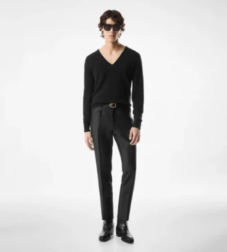 Pantalon Dyllan en twill de soie et mohair