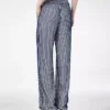 Pantalon en georgette de soie brodé de paillettes Pantalon en georgette de soie brodé de paillettes