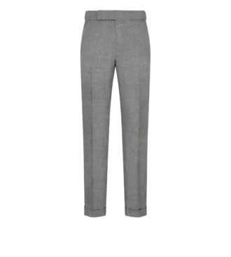 Pantalon en laine, soie et lin Sharkskin