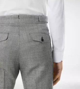 Pantalon en laine, soie et lin Sharkskin