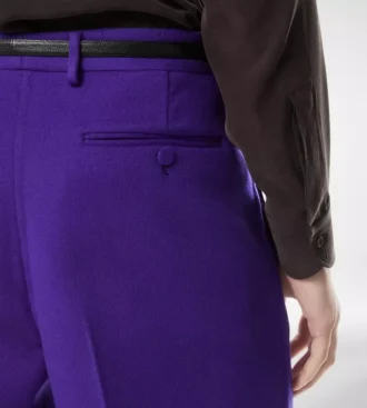 Pantalon en twill double fendable en cachemire Pantalon en twill double fendable en cachemire