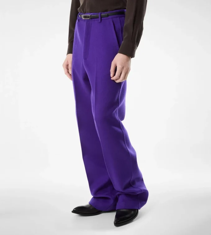 Pantalon en twill double fendable en cachemire Pantalon en twill double fendable en cachemire