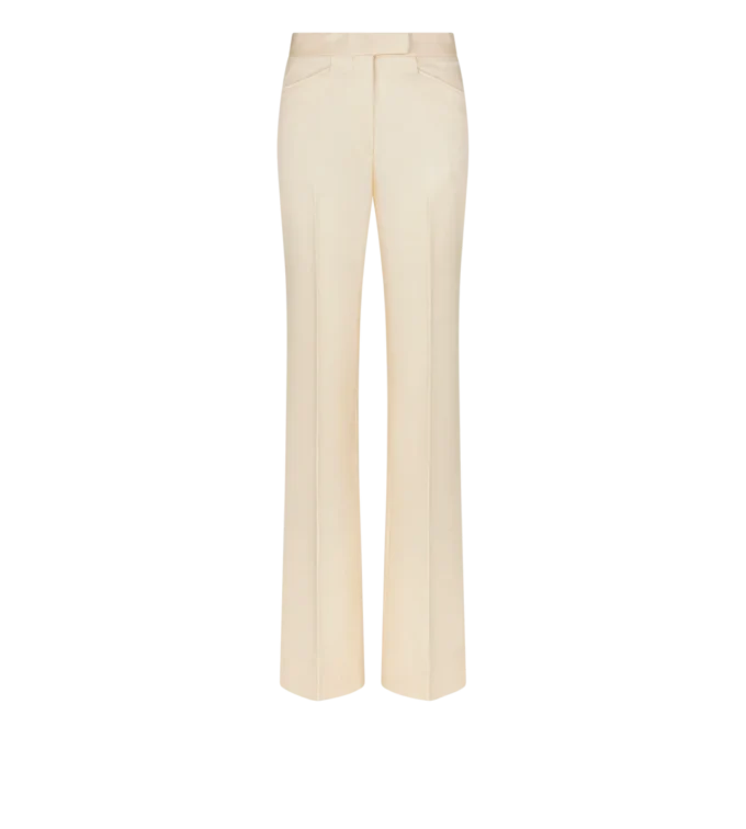 Pantalon large de smoking sur mesure en laine et soie Barathea brillante Pantalon large de smoking sur mesure en laine et soie Barathea brillante
