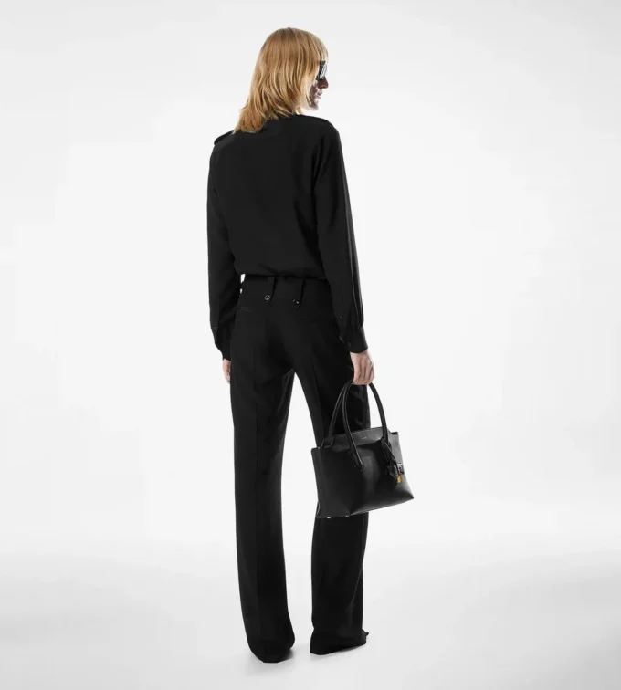 Pantalon large en soie plissé Pantalon large en soie plissé
