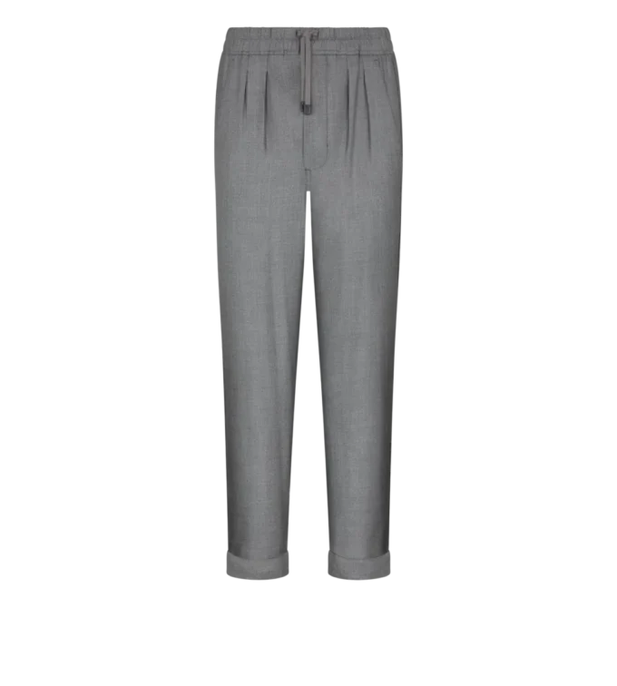 Pantalon léger en soie teinte dans la masse