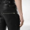 Pantalon motard en cuir grainé Pantalon motard en cuir grainé