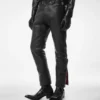 Pantalon motard en cuir grainé Pantalon motard en cuir grainé