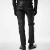 Pantalon motard en cuir grainé Pantalon motard en cuir grainé