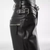 Pantalon motard en cuir grainé texturé Pantalon motard en cuir grainé texturé