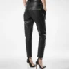 Pantalon motard en cuir grainé texturé Pantalon motard en cuir grainé texturé