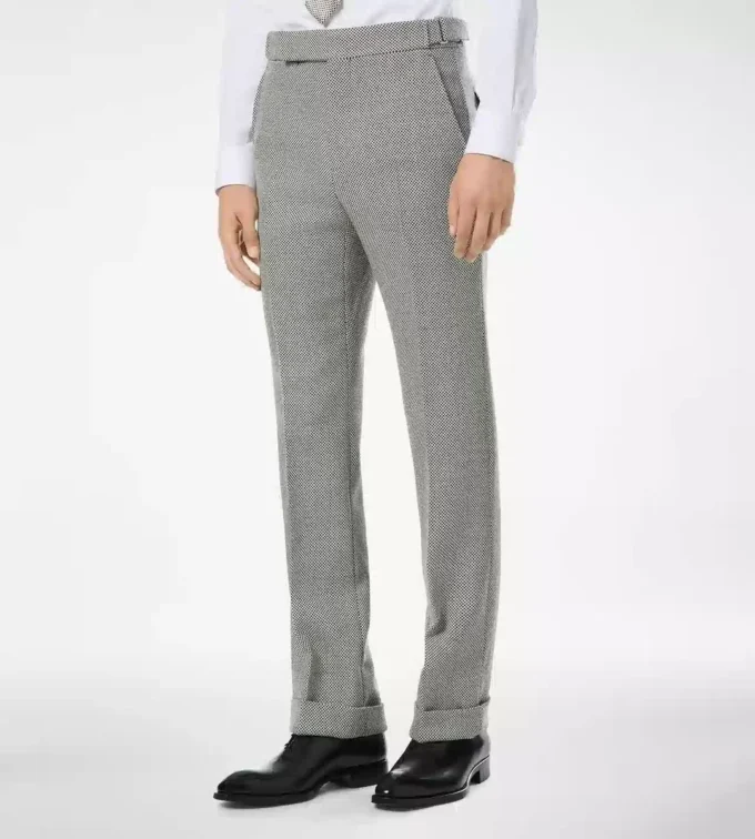 Pantalon à motif Birdseye négatif Pantalon à motif Birdseye négatif