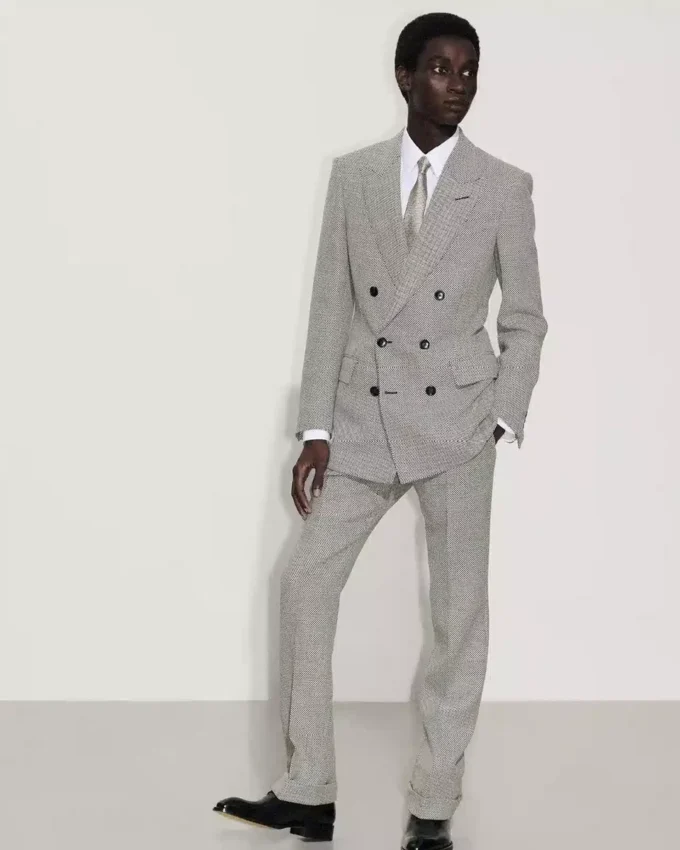 Pantalon à motif Birdseye négatif Pantalon à motif Birdseye négatif