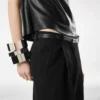 Pantalon plissé en laine élégante Pantalon plissé en laine élégante