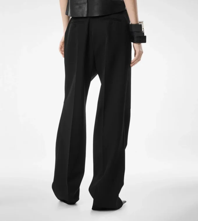 Pantalon plissé en laine élégante Pantalon plissé en laine élégante