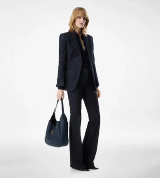 Veste à revers en pointe et boutonnage simple
