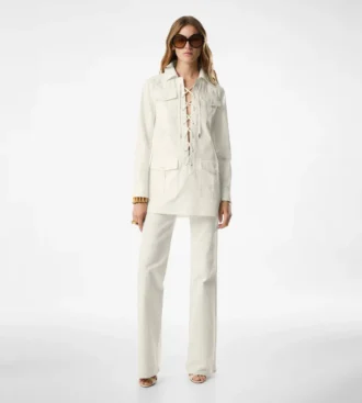 Pantalon évasé en denim Pantalon évasé en denim