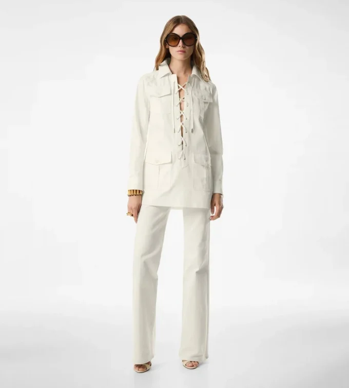 Pantalon évasé en denim
