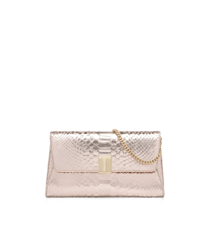 Pochette Nobile en python estampé laminé Pochette Nobile en python estampé laminé