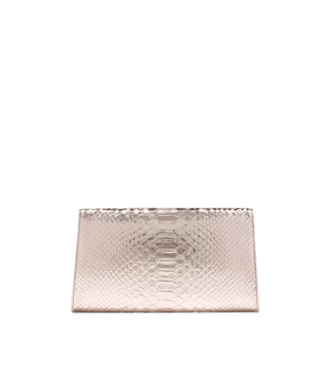 Pochette Nobile en python estampé laminé Pochette Nobile en python estampé laminé