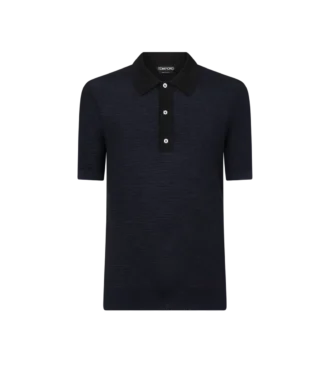 Polo bicolore en laine mérinos